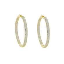 Load image into Gallery viewer, Big Iced Out Women Hoop Earring Micro Pave 5A Cubic Zirconia CZ Band - Sophornlilly