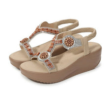 Load image into Gallery viewer, Bohemian Sandals Women Summer Bling Rhinestone Elastic - Sophornlilly