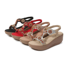 Load image into Gallery viewer, Bohemian Sandals Women Summer Bling Rhinestone Elastic - Sophornlilly