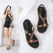 Load image into Gallery viewer, Bohemian Sandals Women Summer Bling Rhinestone Elastic - Sophornlilly