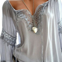 Load image into Gallery viewer, Bigsweety New Spring Women Lace Patchwork Blouse Shirt Casual V