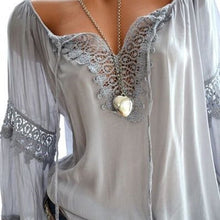 Load image into Gallery viewer, Bigsweety New Spring Women Lace Patchwork Blouse Shirt Casual V