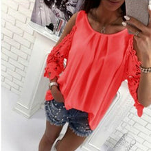 Load image into Gallery viewer, Bigsweety Ladies Blouse Fashion Womens Off Shoulder Tops Blouse Shirts