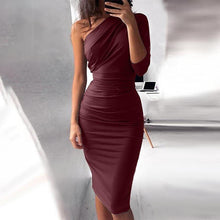 Load image into Gallery viewer, New Sexy One Shoulder Bodycon Party Dresses Elegant Women - Sophornlilly