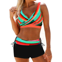 Load image into Gallery viewer, Bikini New Plus Size Sexy Striped Print Swimsuit Women Swimwear - Sophornlilly