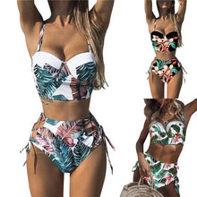 Load image into Gallery viewer, Bikini  Women Falbala High Waisted Bikini Set Push Up Swimsuit - Sophornlilly