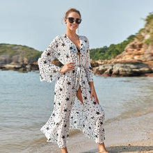 Load image into Gallery viewer, Bikini Beach  Star printed Cover up Tunics for Beach Long Kaftan - Sophornlilly