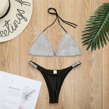 Load image into Gallery viewer, Bikini Set Women Luxury Bling Rhinestone Sliver Crystal Diamond Sexy