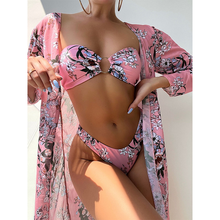 Load image into Gallery viewer, Bikini Set Women Three Pieces Swimsuit Cover Up Swimwear