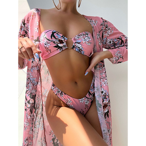 Bikini Set Women Three Pieces Swimsuit Cover Up Swimwear