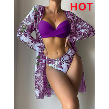 Load image into Gallery viewer, Bikini Set Women Three Pieces Swimsuit Cover Up Swimwear