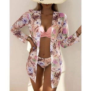 Bikini Set Women Three Pieces Swimsuit Cover Up Swimwear