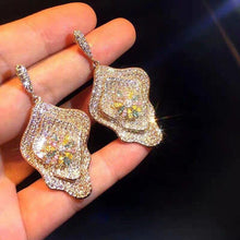Load image into Gallery viewer, Bilincolor Luxury Heavy Flower Big Drop Earrings Wedding Gift Pave - Sophornlilly