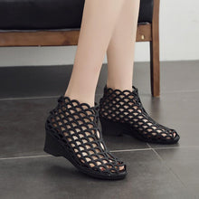 Load image into Gallery viewer, Bird Net Hallow Sandals Women Summer Plastic Jelly Shoes Wedges