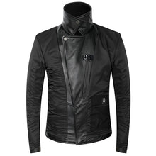 Load image into Gallery viewer, American Motorcycle Style Leather Jacket Men Natural Genuine