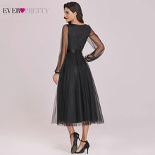 Load image into Gallery viewer, Black Evening Dresses Short Ever Pretty Elegant A Line V Neck Long