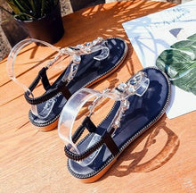 Load image into Gallery viewer, Black Green Bling Crystal Shoes Women Comfortable Flats Bohemia - Sophornlilly
