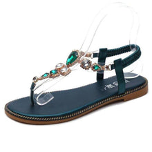 Load image into Gallery viewer, Black Green Bling Crystal Shoes Women Comfortable Flats Bohemia - Sophornlilly