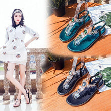 Load image into Gallery viewer, Black Green Bling Crystal Shoes Women Comfortable Flats Bohemia - Sophornlilly