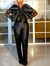 Load image into Gallery viewer, Black Evening Jumpsuit Sleeves