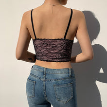 Load image into Gallery viewer, Black Lace Patched Pink Y2K Cami Top Women 2021New Summer Aesthetic