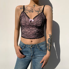 Load image into Gallery viewer, Black Lace Patched Pink Y2K Cami Top Women 2021New Summer Aesthetic