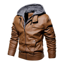 Load image into Gallery viewer, Men Fashion Clothing Hooded Motorcycle Jacket