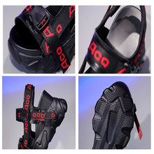 Load image into Gallery viewer, Black Letter Patchwork Buckle Strap Peep Toe Sandals Designer Light