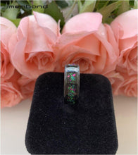 Load image into Gallery viewer, Black Opal Ring Men Women Tungsten Wedding Band Face Ring With Galaxy - Sophornlilly
