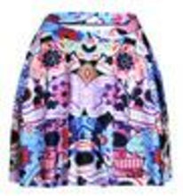Load image into Gallery viewer, Black Skull Women Halloween Skater Skirts White Skull Print Black