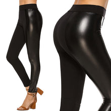 Load image into Gallery viewer, Black Summer PU Leather Pants Women High Waist Skinny Push Up Leggings