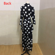 Load image into Gallery viewer, Black And White Polka Dot Dress Floor Length Long