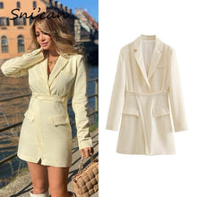 Load image into Gallery viewer, Blazer Dress Long Sleeve Solid Robe Women Fashion Spring Office - Sophornlilly