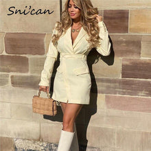 Load image into Gallery viewer, Blazer Dress Long Sleeve Solid Robe Women Fashion Spring Office - Sophornlilly