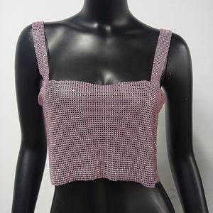 Bling Rhinestones Party Crop Top Fashion Solid Backless Straps