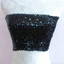 Load image into Gallery viewer, Bling Sequins Crop Tops Sexy Women Strapless Tube Top Stretchy Vest