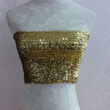 Load image into Gallery viewer, Bling Sequins Crop Tops Sexy Women Strapless Tube Top Stretchy Vest