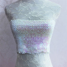 Load image into Gallery viewer, Bling Sequins Crop Tops Sexy Women Strapless Tube Top Stretchy Vest