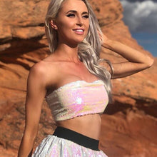 Load image into Gallery viewer, Bling Sequins Crop Tops Sexy Women Strapless Tube Top Stretchy Vest