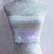 Load image into Gallery viewer, Bling Sequins Crop Tops Sexy Women Strapless Tube Top Stretchy Vest