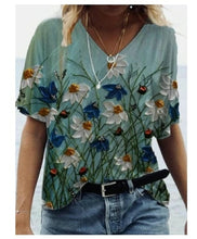 Load image into Gallery viewer, Blouse Shirt  Fashion Large Size Tops Women Casual V Neck Short