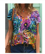 Load image into Gallery viewer, Blouse Shirt  Fashion Large Size Tops Women Casual V Neck Short