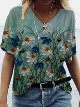 Load image into Gallery viewer, Blouse Shirt  Fashion Large Size Tops Women Casual V Neck Short