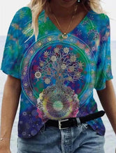 Load image into Gallery viewer, Blouse Shirt  Fashion Large Size Tops Women Casual V Neck Short