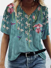 Load image into Gallery viewer, Blouse Shirt  Fashion Large Size Tops Women Casual V Neck Short
