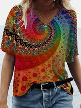 Load image into Gallery viewer, Blouse Shirt  Fashion Large Size Tops Women Casual V Neck Short