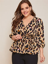 Load image into Gallery viewer, Blouse Casual Leopard Print Long Sleeve Chiffon