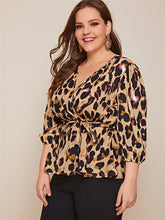 Load image into Gallery viewer, Blouse Casual Leopard Print Long Sleeve Chiffon