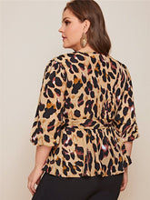 Load image into Gallery viewer, Blouse Casual Leopard Print Long Sleeve Chiffon