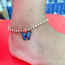 Load image into Gallery viewer, Bohemia Blue Butterfly Summer Beach Anklets for Women Cute Rhinestone